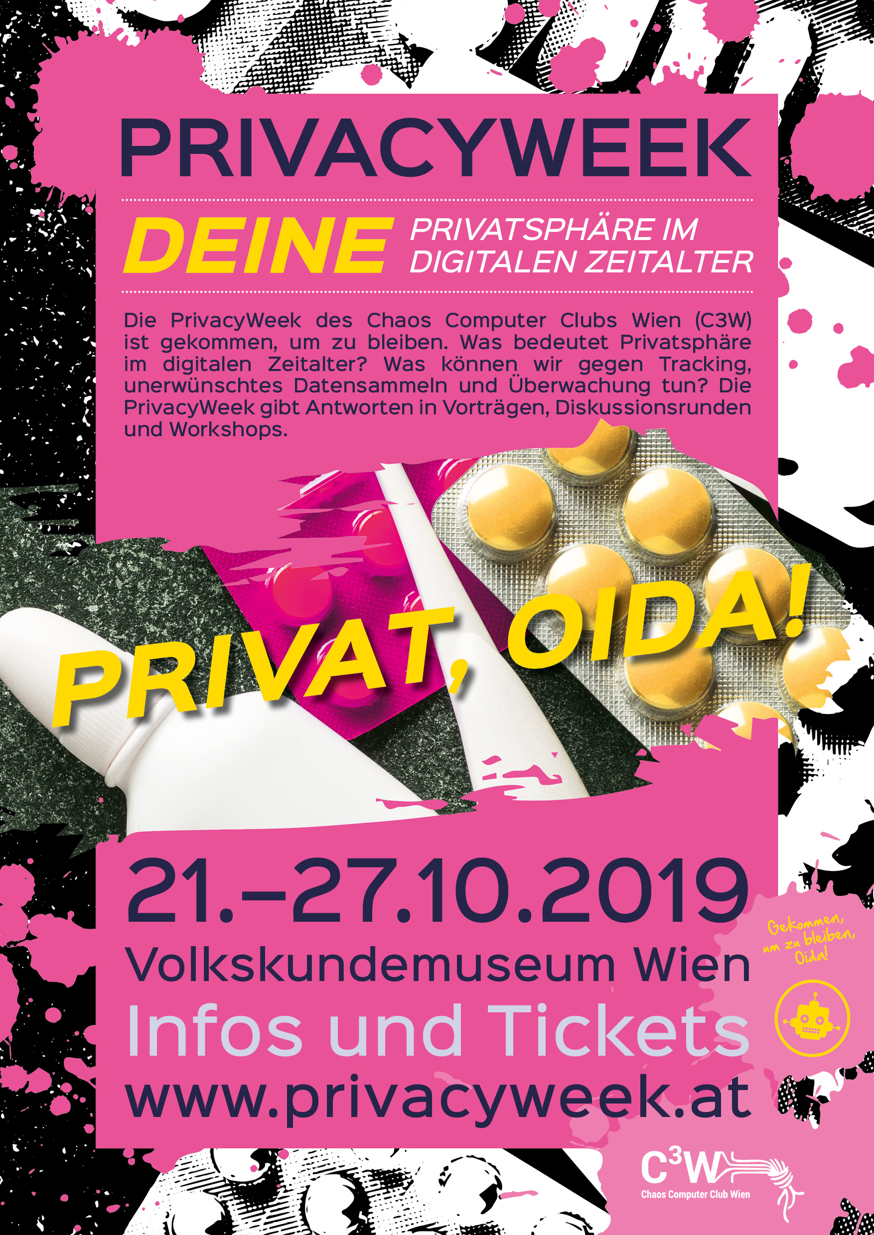 Plakat PrivacyWeek 2019: Privat, Oida!