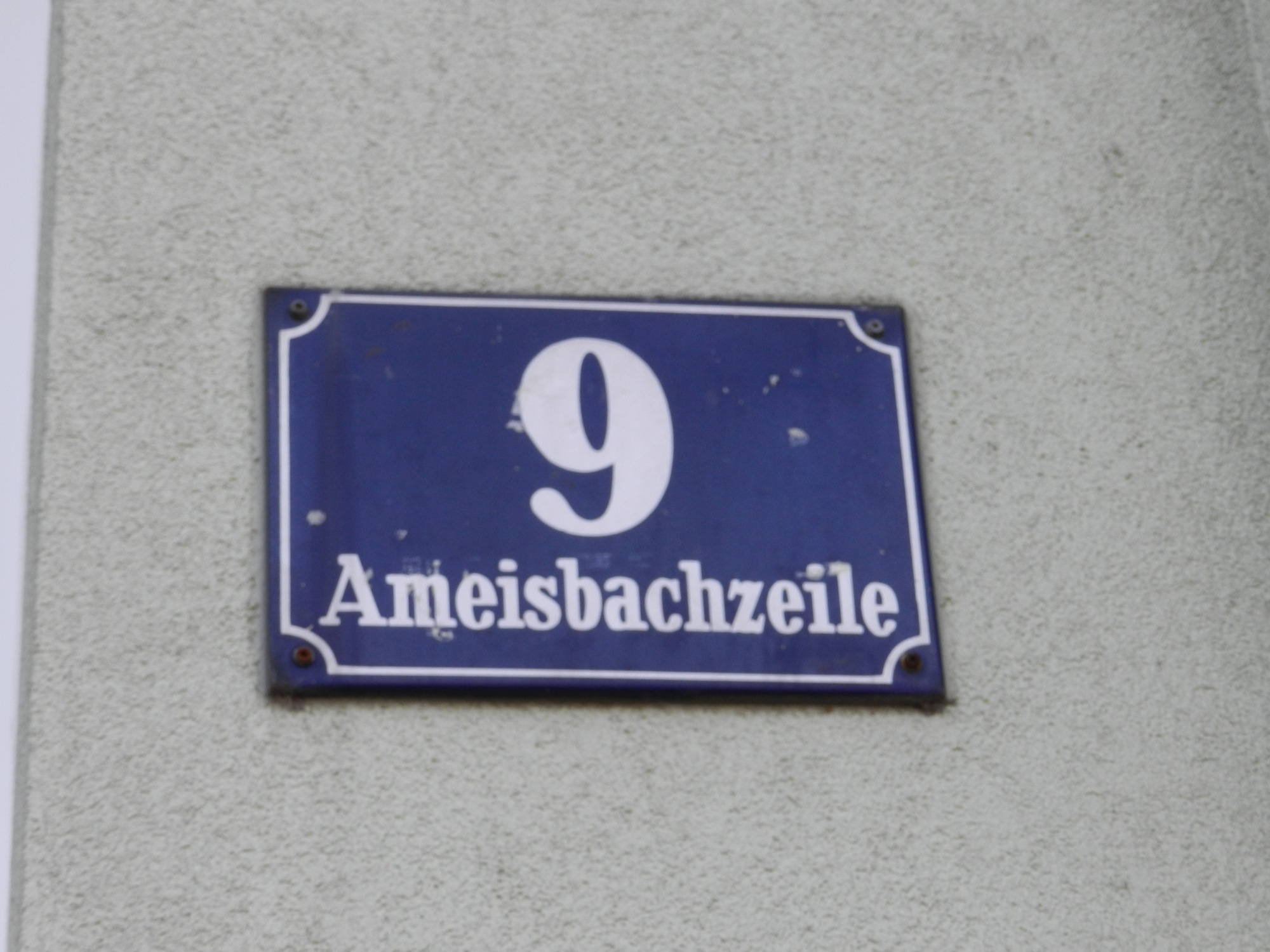 Straßenschild Ameisbachzeile
