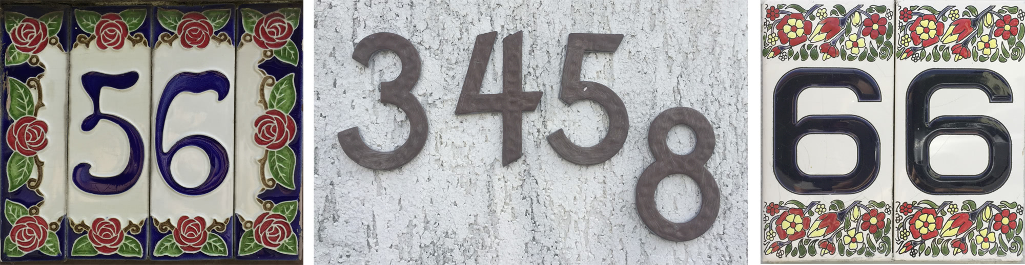 viele interessante Hausnummern habe ich in der Gegend entdeckt, drei davon: 56, 3456, 66